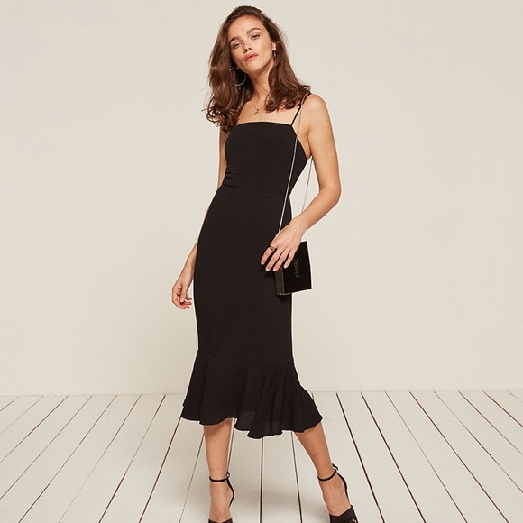 reformation black dress